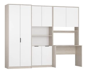 Гарнитур Твикс, прямая, 2100*600*2600 (, Корпус: пикард, фасад: ЛДСП Классика белый гладкий, в частично собранном виде)