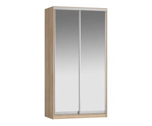 *набор Шкаф-Купе Персей, 2411*647*1244, двери: зерк/зерк (, Корпус: дуб сонома, фасад: целый зеркало Уют КР 01 серебро матовое, в пакетах)