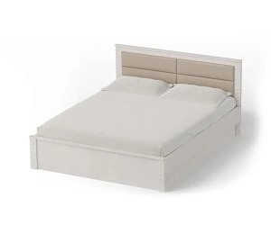 Кровать Элана, сп. место: 1400*2000, изголовье: МДФ/экокожа, основание: ортопедическое, подъемный механизм: Да (, 935*2085*1465, , корпус: Бодега белая, фасад: Зефиро бруш кофе, в пакетах)