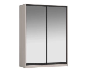 *набор Шкаф-Купе Стильный 3.3, 2411*647*1640, двери: зерк/зерк (, Корпус: кашемир светлый, фасад: целый зеркало метро черный, в пакетах)