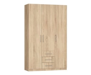Шкаф Ника 3 ящ, платяной с полками, створки: 3, 2219*505*1350 (, 3 дв.3 ящ., ниша: Нет, корпус: дуб сонома, фасад: ЛДСП Премиум Дуб сонома, в пакетах)