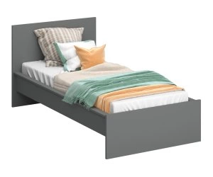 Кровать Идея, сп. место: 900*2000, изголовье: ЛДСП, основание: щит ЛДСП (, 902*2054*1060, , корпус: антрацит, в пакетах)
