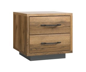 прикроватная тумба Лофт 425*450*450 (, 2 ящ., ниша: Нет, корпус: дуб делано темный/антрацит, фасад: ЛДСП Премиум дуб делано темный, в собранном виде)