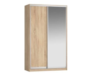 *набор Шкаф-Купе Персей, 2411*647*1465, двери: зерк/ЛДСП (, Корпус: дуб сонома, фасад: целый дуб сонома/зеркало Уют КР 01 серебро матовое, в пакетах)