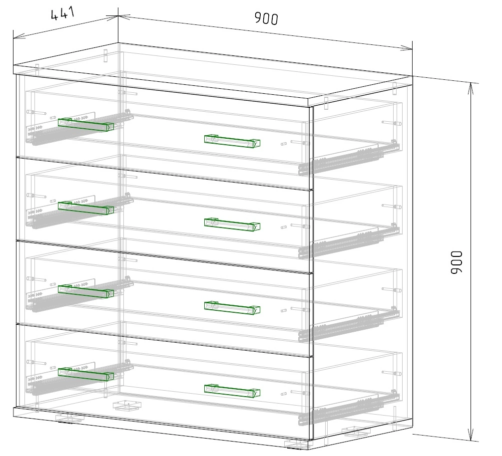 арт. 011962 4 ящ 900