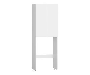 Стеллаж под с/м 1800*300*640 (, 2 дв., ниша: Да, корпус: белый гладкий, фасад: ЛДСП Классика белый гладкий, в разобранном виде)