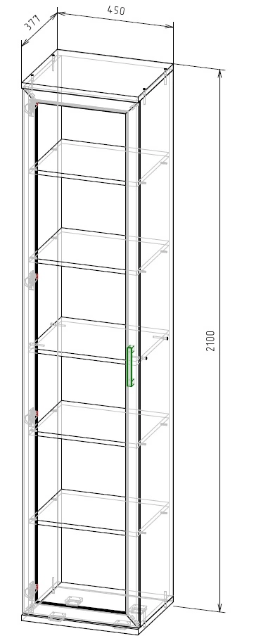 арт. 011936 высокая витрина