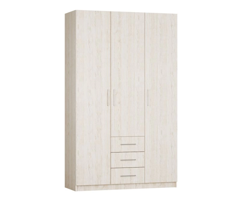 Шкаф Ника 3 ящ, платяной с полками, створки: 3, 2219*505*1350 (, 3 дв.3 ящ., ниша: Нет, корпус: пикард, фасад: ЛДСП Премиум пикард, в пакетах)