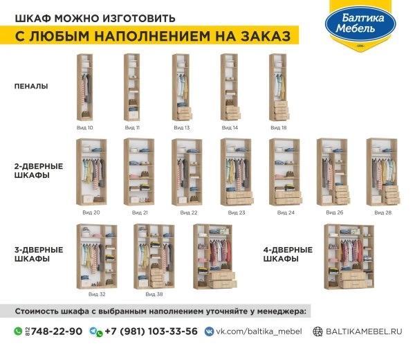 Наполнение шкафа