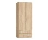 Шкаф Ника 2 ящ, бельевой, створки: 2, 2219*505*800 (, 2 дв.2 ящ., ниша: Нет, корпус: дуб сонома, фасад: ЛДСП Премиум дуб сонома, в пакетах)