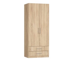 Шкаф Ника 2 ящ, платяной, створки: 2, 2219*600*900 (, 2 дв.2 ящ., ниша: Нет, корпус: дуб сонома, фасад: ЛДСП Премиум Дуб сонома, в пакетах)