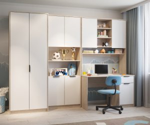 Гарнитур Твикс, прямая, 2100*700*2800 (, Корпус: пикард, фасад: ЛДСП Классика белый гладкий, в частично собранном виде)