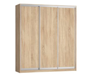 *набор Шкаф-Купе Персей, 2411*647*2170, двери: ЛДСП/ЛДСП/ЛДСП (, Корпус: дуб сонома, фасад: целый Дуб сонома Уют КР 01 серебро матовое, в пакетах)