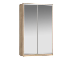 *набор Шкаф-Купе Персей, 2411*647*1465, двери: зерк/зерк (, Корпус: дуб сонома, фасад: целый зеркало Уют КР 01 серебро матовое, в пакетах)