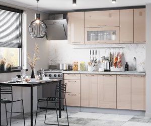 Кухонный Комплект Модена 5, прямой, размер 1800* (, Корпус:серый, фасад: глянец склад, Р 103, 6пр, в пакетах)