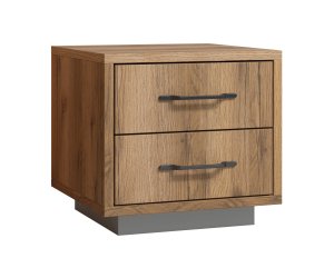 прикроватная тумба Лофт 425*450*450 (, 2 ящ., ниша: Нет, корпус: дуб делано темный/антрацит, фасад: ЛДСП Премиум дуб делано темный, в собранном виде)