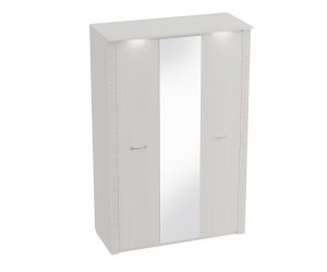 Шкаф Элана, платяной с полками, с зеркалом, створки: 3, 2185*645*1430 (, 3 дв., ниша: Нет, корпус: Бодега белая, фасад: ЛДСП Бодега белая, в пакетах)