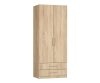 Шкаф Ника 2 ящ, бельевой, створки: 2, 2219*600*800 (, 2 дв.2 ящ., ниша: Нет, корпус: дуб сонома, фасад: ЛДСП Премиум Дуб сонома, в пакетах)