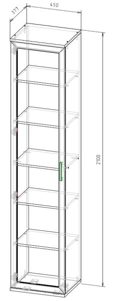 арт. 011936 высокая витрина